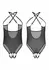 Kinky Diva Coquette Cupless & Crotchless Body Adjustable Straps Black Lingerie