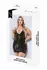 Baci Wetlook & Mesh Mini Dress Black, Model QS - Elegant Contrast Design