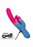 Dual Stimulator Thrusting Vibrator Silicone Waterproof USB Pink