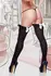 Baci BLACK OPAQ Thigh Highs with Black Ruffle Bow OS