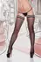 Baci White Bow Top Black Fishnet Thigh Highs OS - Elegant Contrast Design