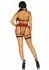 Dreamgirl Vegan Leather Harness Set with Collar & Plaid Skirt, Adjustable
