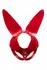 Kinky Diva Bunny Mask Red High Gloss Vegan Leather Adjustable 65cm