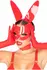 Kinky Diva Bunny Mask Red High Gloss Vegan Leather Adjustable 65cm