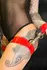 Kinky Diva High Gloss Wrist & Thigh Cuffs Red Adjustable Vegan Leather