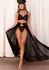 Kinky Diva Goddess Skirt Mesh Long with Bondage Waistband Black M/L