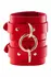 Kinky Diva High Gloss Wrist Cuffs Red Vegan Leather Adjustable 21cm