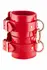 Kinky Diva High Gloss Wrist Cuffs Red Vegan Leather Adjustable 21cm