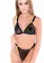 Kinky Diva Spicy Bra Plus Slip Mesh Set Silver Details S/M