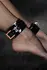 Kinky Diva High Gloss Vegan Leather Ankle Cuffs Black Adjustable 23cm