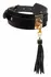 KINKY DIVA Teasing Tassel Collar Black/Gold Adjustable Vegan Leather