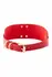 KINKY DIVA O-Ring Collar Red/Gold Vegan Leather Adjustable 43.5cm