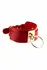 KINKY DIVA O-Ring Collar Red/Gold Vegan Leather Adjustable 43.5cm