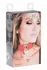 KINKY DIVA Heart Lock & Key Collar Red/Gold Adjustable Vegan Leather
