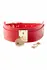 KINKY DIVA Heart Lock & Key Collar Red/Gold Adjustable Vegan Leather