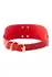KINKY DIVA Heart Lock & Key Collar Red/Gold Adjustable Vegan Leather