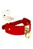 KINKY DIVA Heart Lock & Key Collar Red/Gold Adjustable Vegan Leather