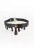 Fetish & Fashion Elvira Collar Adjustable PU Ruby Jewel Gold Charm