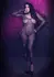 Radiance Plus Size Mesh Bodystocking with Rhinestone Accents Black 3X