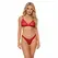 Obsessive Crimessa Lingerie Set Red - Elegant Mesh Design, Adjustable Fit