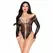 Leg Avenue Lace Teddy Black - Elegant Floral Lace Bodysuit, S/M