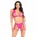 Leg Avenue Lace Set with Garters Pink - Two-Piece Floral Lingerie