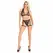 Leg Avenue Lace Set with Garters Black - Two-Piece Floral Lingerie S/M