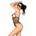 Leg Avenue Zip Teddy & Mask Set Black - Glossy & Fishnet Contrast Lingerie L