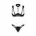 Obsessive Roccele 2-Piece Open Set Black - Adjustable Lingerie Ensemble 2XL/3XL