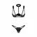 Obsessive Roccele 2-Piece Open Set Black - Adjustable Lingerie Ensemble 2XL/3XL