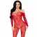 Leg Avenue 89366 Lace Bodystocking Red One Size - Stretch Floral Design
