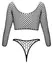 Cottelli Collection Fantasy S-L Black Net Two-Piece Bodysuit Set
