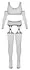 Cottelli Fantasy S-L Black Seamless 3-Piece Net Lingerie Set