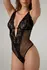 Christine Body Dewi Black - Lace & Polka Dot Bodysuit, Open Crotch, Adjustable S/M