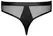 Svenjoyment Thong Net XL - Black Mesh with Wetlook Accents, Gold Rings