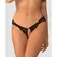 Obsessive Divienne Black Open-Design Thong with Lace and Jewelry Accents 2XL/3XL