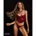 Obsessive Redya Corset Set Red - Glossy Finish, Adjustable Fit, Size S/M