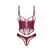 Obsessive Redya Corset Set Red - Glossy Finish, Adjustable Fit, Size S/M