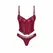 Obsessive Redya Corset Set Red - Glossy Finish, Adjustable Fit, Size S/M