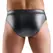Svenjoyment Wetlook Briefs S Black with Net Panels and Front Zip