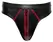 Svenjoyment M. Thong XL Black Wetlook with Red Accents, Zipper Front