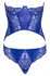 Cottelli Lingerie Blue Strapless Corset Set XL Wetlook & Lace Finish