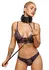ZADO Leather Collar and Leash Set Wide Adjustable Black 97cm