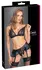Cottelli Lingerie Bra & Suspender Set M Black Lace Matte Finish