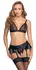 Cottelli Lingerie Bra & Suspender Set M Black Lace Matte Finish
