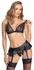 Cottelli Lingerie Set S - Black Lace & Matte Look, Adjustable Details