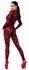 Noir Handmade Kink Royal Jumpsuit Burgundy Red L - Velvet Flock Print