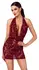 Noir Handmade Kink Royal Velvet Mini Dress Burgundy Red XL