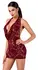 Noir Handmade Kink Royal Mini Dress Burgundy Red L - Velvet Pattern