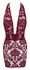 Noir Handmade Kink Royal Mini Dress Burgundy Red L - Velvet Pattern